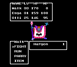 Dragon Warrior II 2 Hargon Battle