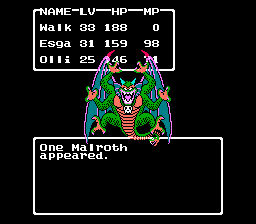 Dragon Warrior II 2 Malroth Battle