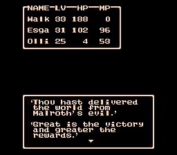 Dragon Warrior II 2 Malroth Victory